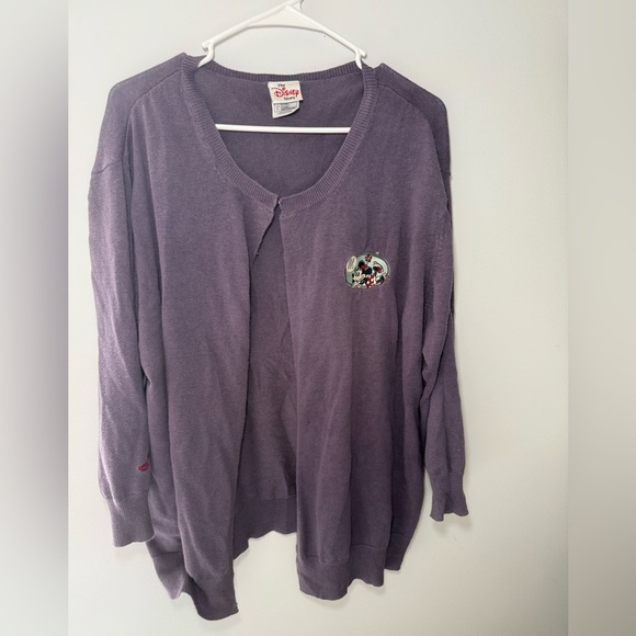 Vintage Disney Purple Cardigan Sweater with Embroidered Detail - Picture 7 of 8